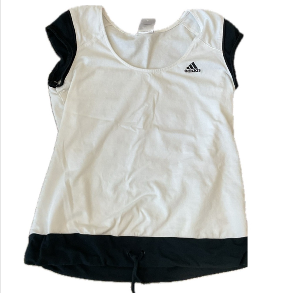 Adidas Women’s / Girls White  Active Cotton Top with cap sleeves .